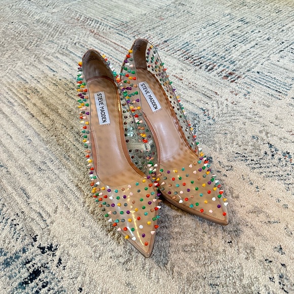 EUC Steve Madden Vala Multicolored Studded Stilettos Size 11 - Picture 7 of 14